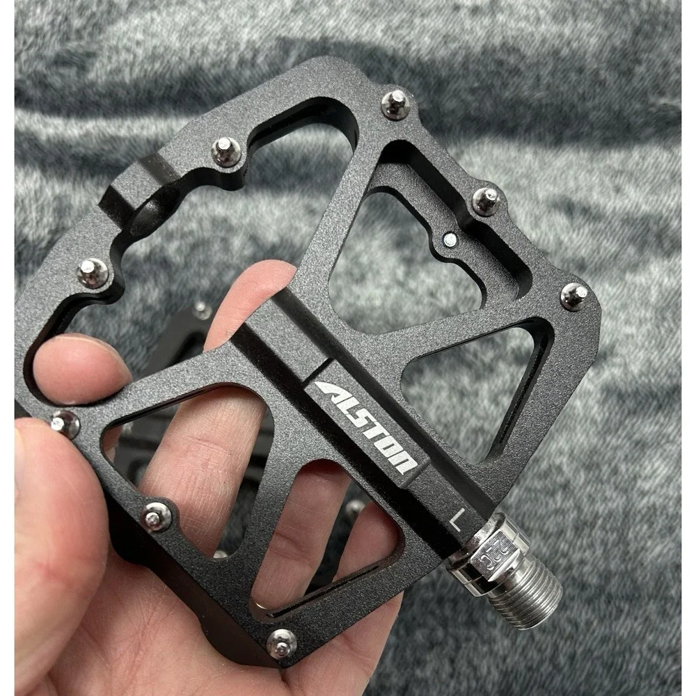 Alston Black Aluminum MTB Bike Pedals (SH5)